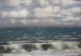 Breaking Wave St Leonards by Tobit Roche, oil, sold Jun 2021