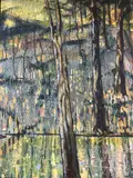 Riverside Trees, 61 x 45cm by Hazel Morris, oil on board, sold Jun 2021