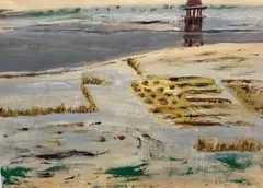 View from Port, Agra by Niamh Collins, 1990, oil, offered Jun 2021