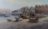 Print - the Old Boatyard by Warren Williams Arca coloured limited edition, print, sold Nov 2016
