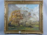 Twin Oaks by Charles Wheeler, 1960, oil on board, sold Oct 2016