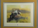 Print - fisherman in his boat by William Selwyn coloured limited edition, print, sold Oct 2016