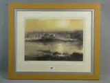 Print - Gorad Goch Island on the Menai Straits by William Selwyn coloured limited edition, print, sold Oct 2016