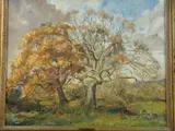 Twin Oaks by Charles Wheeler, 1960, oil on board, offered Aug 2016