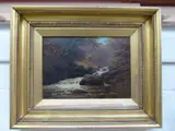 Padley Brook, Derbyshire, oil on canvas, signed lower right, titled verso, 24cm x 34cm by Mellor. W., oil on canvas, offered Mar 2015