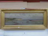 Gathering Bait, oil on canvas, signed lower left, titled to by Charles William Wyllie, oil on canvas, sold Mar 2015