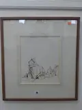 Antiques, watercolour, old lady seated surrounded by pictures and ornaments, signed by Harry Tittensor, watercolour, sold Mar 2015