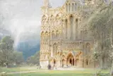 Salisbury Cathedral Signed by Albert Goodwin, 1916, Oil on board, sold Dec 2015