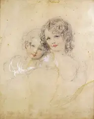 Portrait of the Calmady children of Langdon Court, Devon Signed T by Thomas Lawrence, Pencil and coloured chalks, in a period giltwood frame, sold Dec 2015