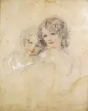 Portrait of the Calmady children of Langdon Court, Devon Signed T by Thomas Lawrence, Pencil and coloured chalks, in a period giltwood frame, sold Dec 2015