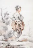 Untitled by Jean-Baptiste Le Prince, Pencil and chalk, offered Dec 2015