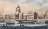 Marine School, Dublin, Looking up the Liffey Aquatint, published 1796 25.5 x 40cm; 10 x 15¾in With an aquatint of the Custom House from the Liffey by S by James Malton, Aquatint, published, sold Dec 2015