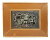 A rare ceramic plaque by Derek Davis, oil, sold Nov 2015