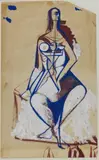Mother and Child gouache on paper, mounted numbered 0306 in the R J Washington archive 34 x 20.5cm by Robert J Washington, gouache on paper, offered Nov 2015