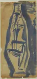 Study for a figure pot, 1950s pen wash on paper, framed numbered 0307 in the R J Washington archive 43 x 20cm by Robert J Washington, drawing, offered Nov 2015