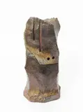 A large stoneware monolith incense burner in two parts by Wakimoto Hiroyuki, sculpture, sold Nov 2015