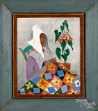 titled Lizzie's Quilt by David Y. Ellinger, oil on canvas, sold May 2019