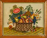 theorem of a basket of fruit by David Y. Ellinger, oil on velvet, sold May 2019