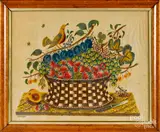 theorem of a basket of fruit by David Y. Ellinger, oil on velvet, sold May 2019