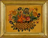 theorem of a basket of flowers by David Y. Ellinger, oil on velvet, sold May 2019
