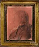 profile portrait of a gentleman by Thomas Valdenuit, chalk, sold May 2019