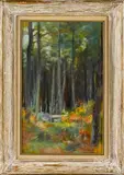 wooded landscape by Gabrielle Clements, pastel, sold May 2019