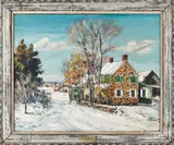 winter landscape by Walter Emerson Baum, oil on canvas, sold May 2019