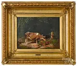 landscape with cows by Henry Walcott Boss, oil on canvas, sold May 2019
