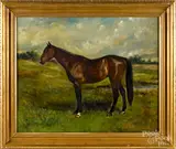 horse portrait by Gustav Muss-Arnolt, oil on canvas, sold May 2019