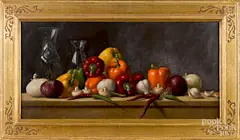 still life by William Ewing III, oil on board, sold May 2019
