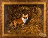 of a fox by Nancy Milburn Kleck, oil on canvas, sold Mar 2019