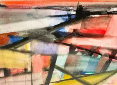 Windswept Shore PTP201 by Michael Loew, 1970, watercolor, sold Mar 2022