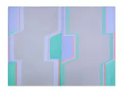 Blue Plus Green Diptych by Michael Loew, 1969, acrylic on canvas, sold Mar 2022