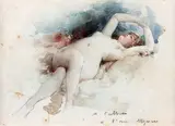 Aphrodite by Antoine Calbet, Aquarelle, sold Mar 2014