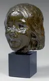 Tête d'enfant riant by Rick Wouters, Épreuve en bronze à patiné verte, sold Mar 2014