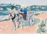 Charrette à Majorque» by Yves Brayer, 1968, Aquarelle, sold Feb 2013