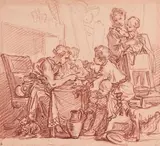 Le Dîner by François Boucher, Sanguine, sold Jun 2020