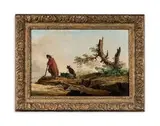 Berger et ses chiens surveillant leur troupeau depuis un tertre by Hubert Robert, Toile, sold Jun 2020