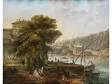 Flusslandschaft by Hubert Robert, oil on canvas, sold Jun 2025
