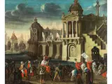Triumphaler Einzug in die Stadt by Gabriele Bella, oil on canvas, offered Jun 2025