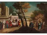 Der zug der Edelfrau by Jan Baptist van Mour, oil on canvas, offered Mar 2024
