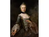 Portraitbildnis Einer Hofdame by Deutscher Hofportraitist des 18. Jahrhunderts, oil on canvas, offered Mar 2015