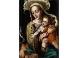 Madonna mit dem Kind und dem Johannesknaben by Flämischer Manierist um 1600, oil on panel, offered Dec 2019
