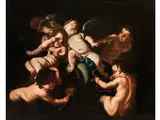 Die Fesselung des Amor by Carlo Cignani, oil on canvas, sold Sep 2018