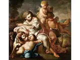 Die Göttin Diana mit Amoretten und Jagdhunden by Sebastiano Conca, oil on canvas, offered Sep 2019
