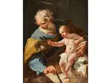 Der Heilige Josef mit dem Jesusknäblein by Giovanni Battista Pittoni d. J., oil on canvas, offered Sep 2018