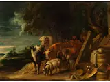 Der Verliebte Stier by Jan Wildens, oil on panel, offered Sep 2025