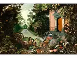 Vertumnus und Pomona by Jan Brueghel, oil on panel, sold Dec 2018