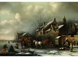 Winterlandschaft mit Figuren und Pferden by Klaes (Nicolaes) Molenaer, oil, offered Sep 2016