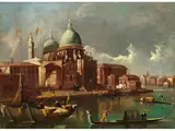 Blick auf die Kirche Santa Maria Della Salute in Venedig by Nicolò Guardi, oil on canvas, offered Sep 2019